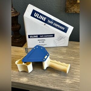 🆕 ULINE H-150 Blue and Cream Tape Dispenser